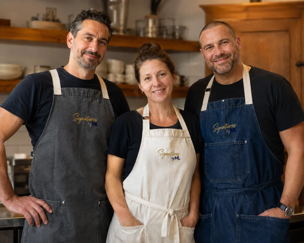 Custom embroidered kitchen and service aprons