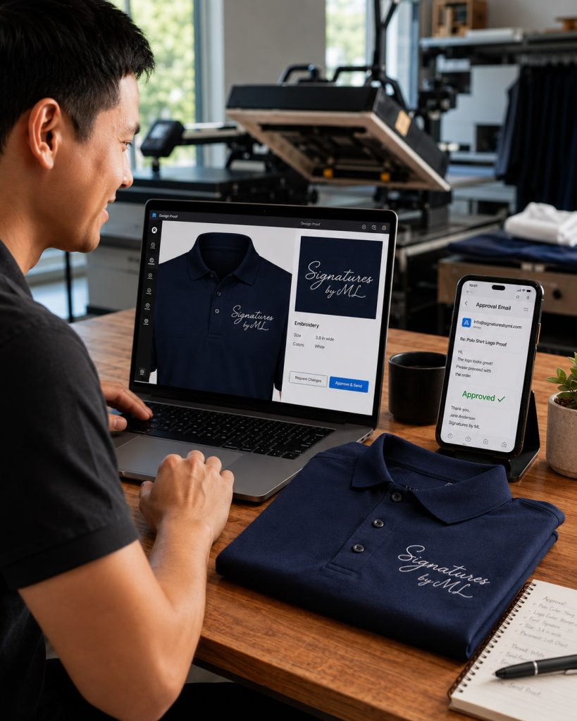 Step-by-step custom apparel decoration process in NYC
