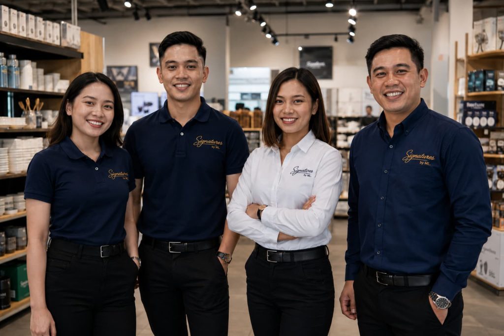 Custom business uniform apparel with logo embroidery for Manhattan teams