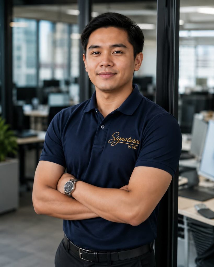 Custom embroidered polo shirts for business uniforms
