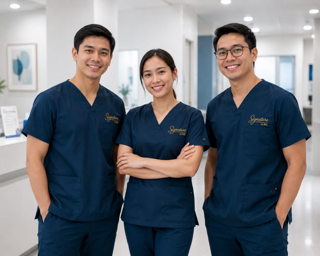 Custom embroidered medical scrubs for healthcare professionals