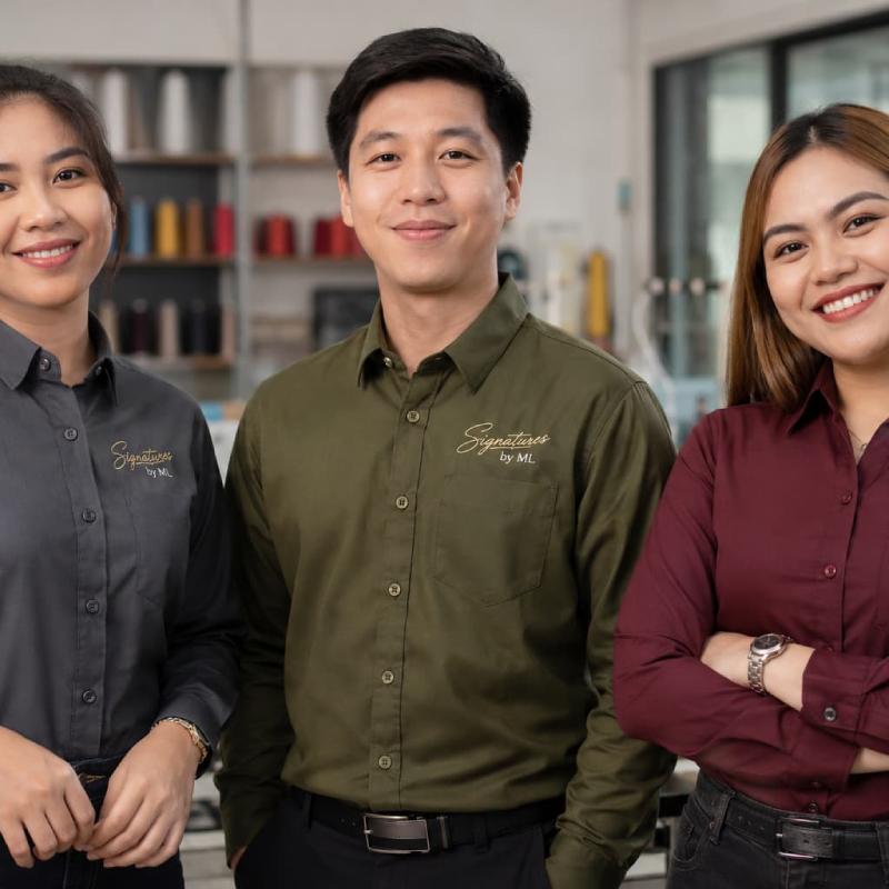 Durable custom embroidered work shirts for crews